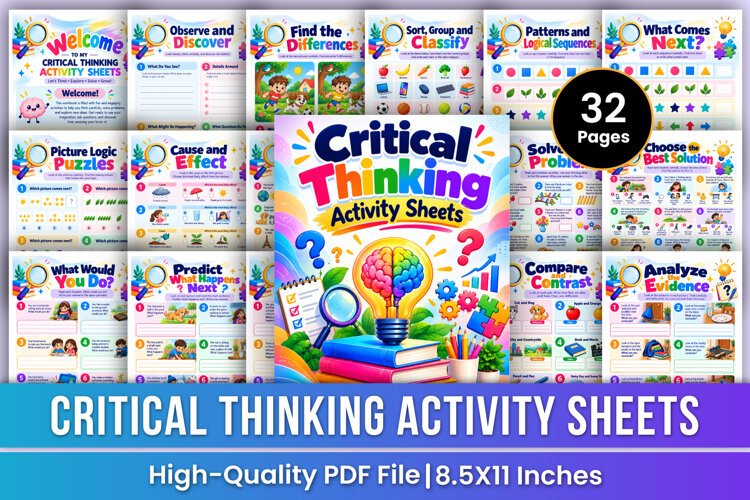 Critical Thinking Activity Sheets | Logic Puzzles, Problem example image 1