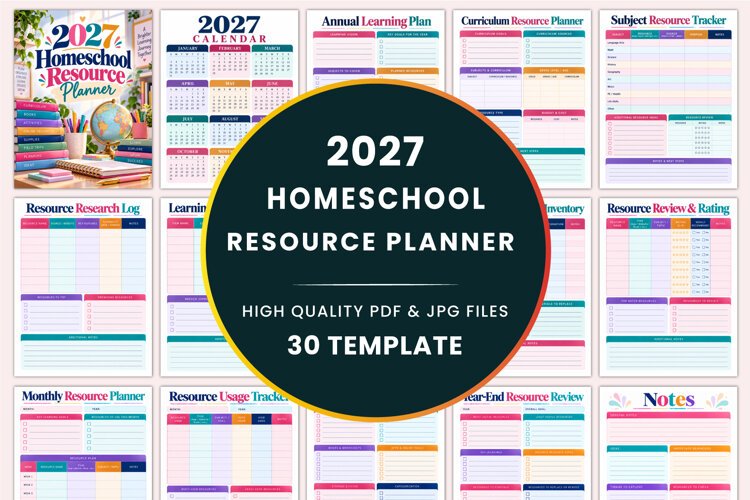 2027 Homeschool Resource Planner Kdp interiors example image 1