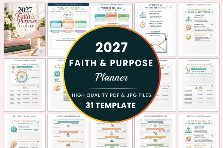 2027 Faith & Purpose Planner Kdp interiors