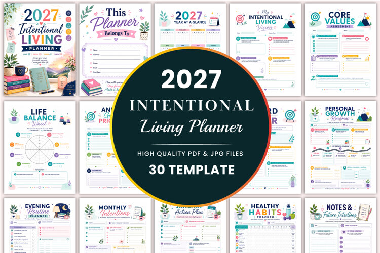 2027 Intentional Living Planner Kdp Templates example image 1