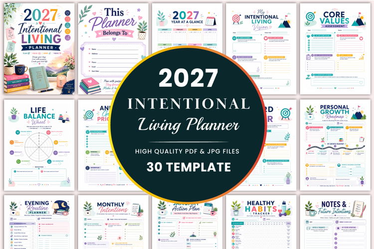 2027 Intentional Living Planner Kdp Templates