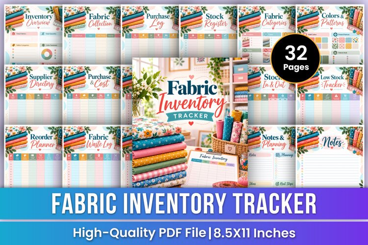 Fabric Inventory Tracker | Printable Sewing & Fabric example image 1