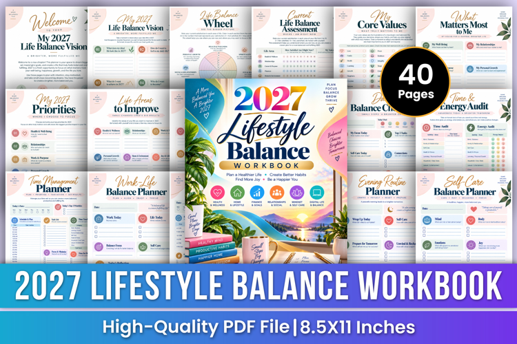 2027 Lifestyle Balance Workbook | Life Planning, Wellness