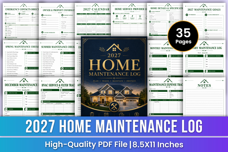2027 Home Maintenance Log | Home Care