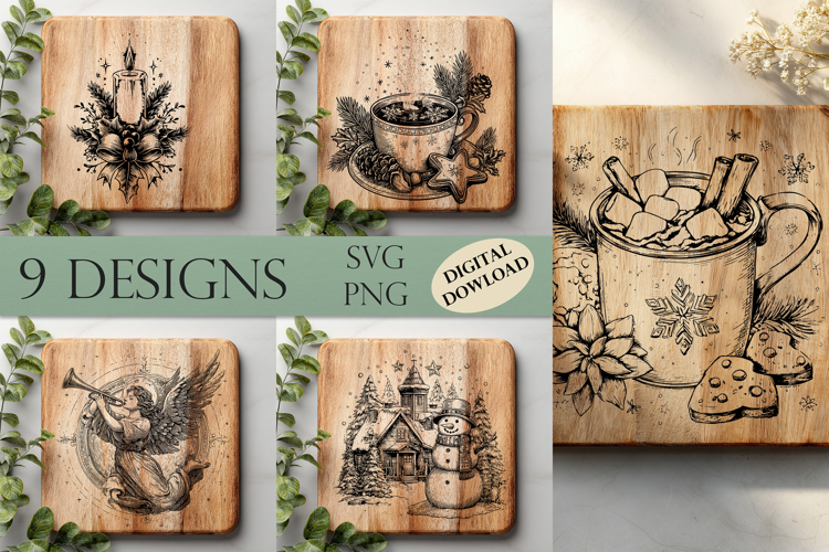 Cottagecore Cutting Board 3D Illusion Laser Engraving File,