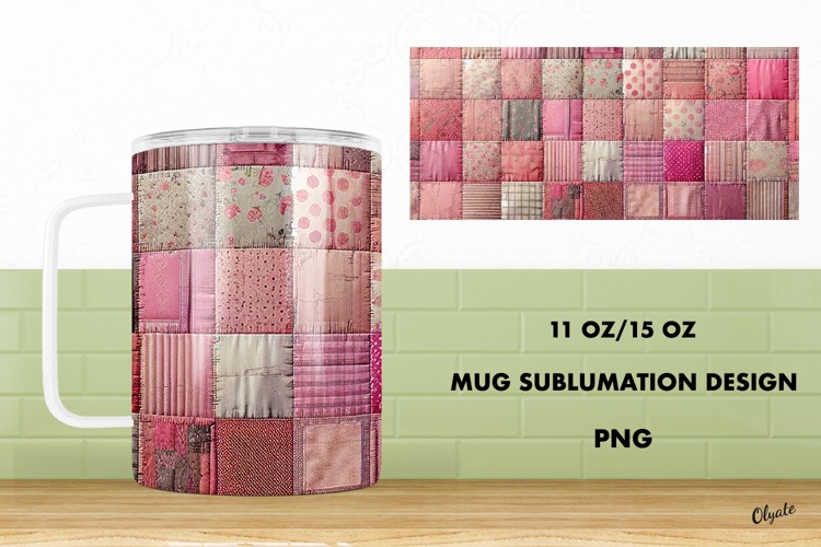 Patchwork Mug Sublimation. 11 OZ, 15 OZ Mug PNG