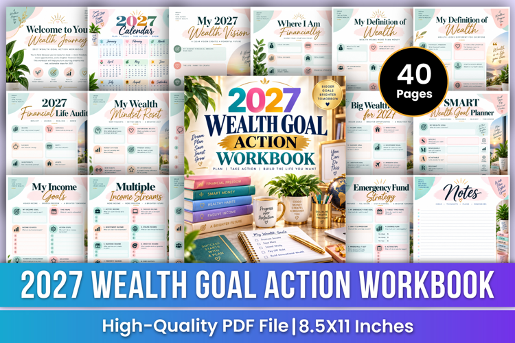 2027 Wealth Goal Action Workbook | Financial Goals, Budget