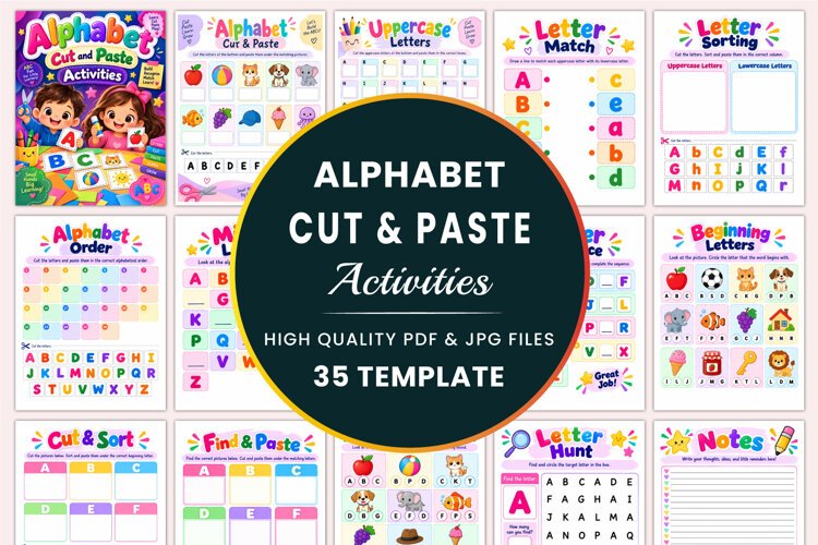 Alphabet Cut and Paste Activities kdp interiors example image 1