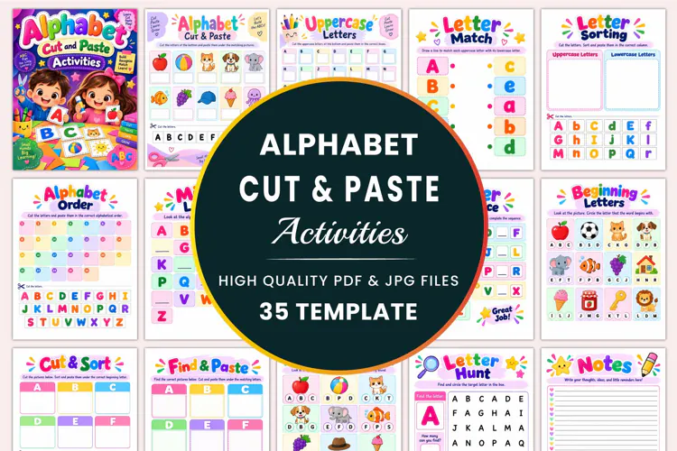 Alphabet Cut and Paste Activities kdp interiors