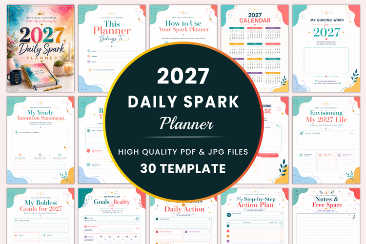 2027 Daily Spark Planner Kdp interiors