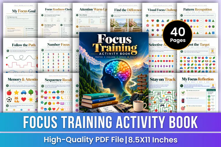 Focus Training Activity Book | Focus, Attention, Memory