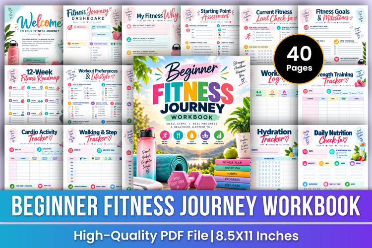 Beginner Fitness Journey Workbook | Workout Planning, Fit