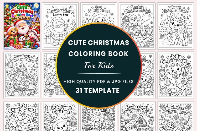 Cute Christmas Coloring Book for Kids example image 1