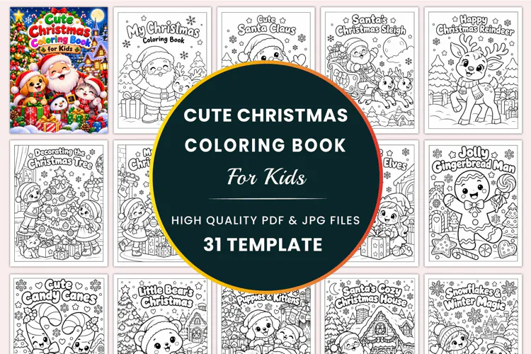 Cute Christmas Coloring Book for Kids