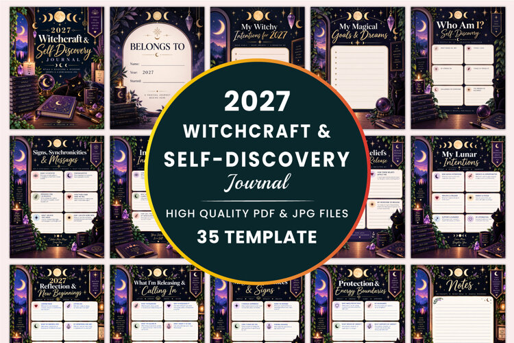 2027 Witchcraft & Self-Discovery Journal Kdp interiors example image 1