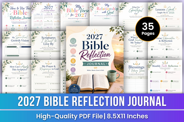 2027 Bible Reflection Journal | Scripture Study & Faith