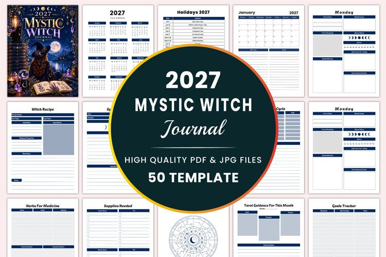 2027 Mystic Witch Journal Kdp interiors example image 1