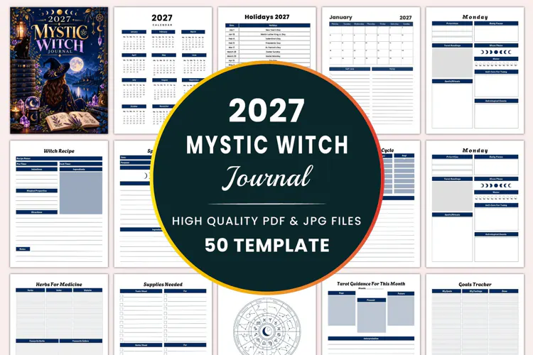 2027 Mystic Witch Journal Kdp interiors