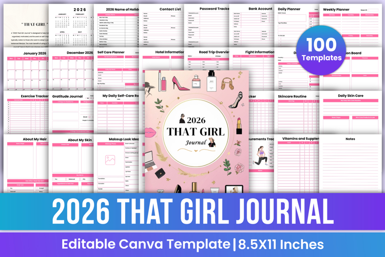 2026 That Girl Journal Canva Template