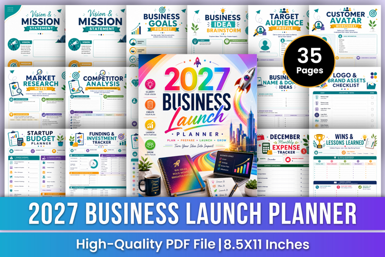 2027 Business Launch Planner | Startup Success Organizer