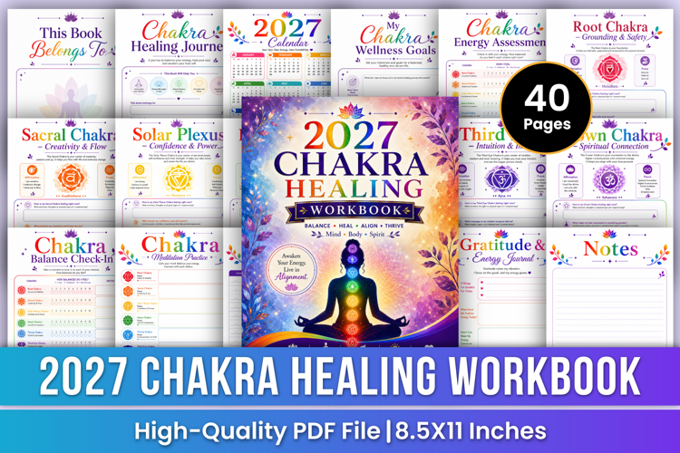 2027 Chakra Healing Workbook | Energy Balance, Self-Care