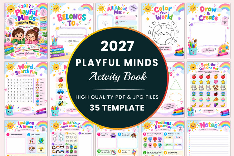 2027 Playful Minds Activity Book Kdp example image 1