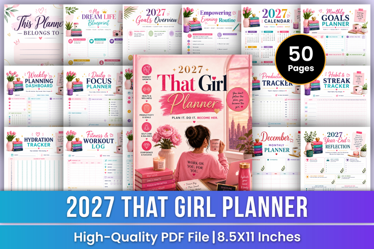 2027 That Girl Planner | Self-Care, Wellness & Goal