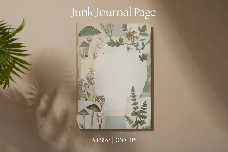 Vintage Leaves Junk Journal Page