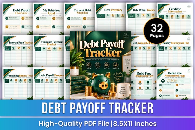 Debt Payoff Tracker | Debt Management, Payment Tracking example image 1