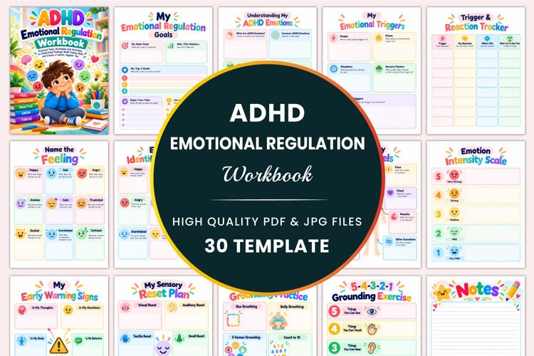 ADHD Emotional Regulation Workbook Kdp interiors example image 1