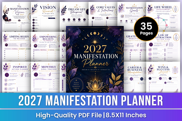 2027 Manifestation Planner | Law of Attraction & Goal