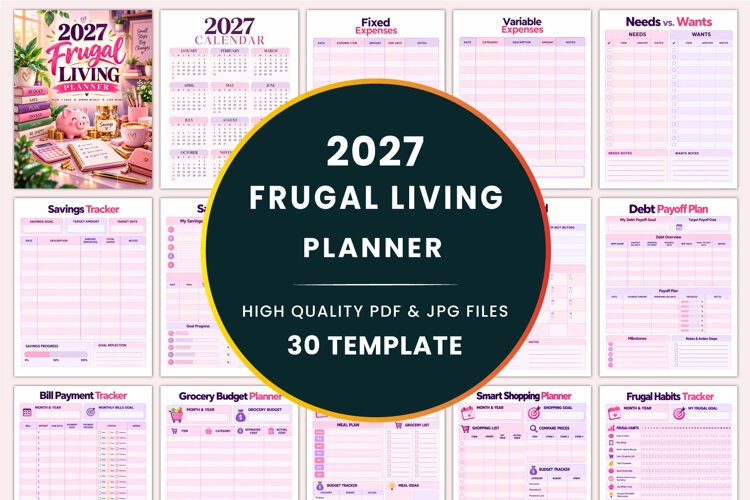 2027 Frugal Living Planner Kdp interiors example image 1