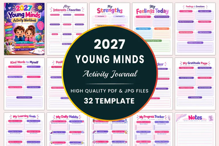 2027 Young Minds Activity Workbook Kdp interiors