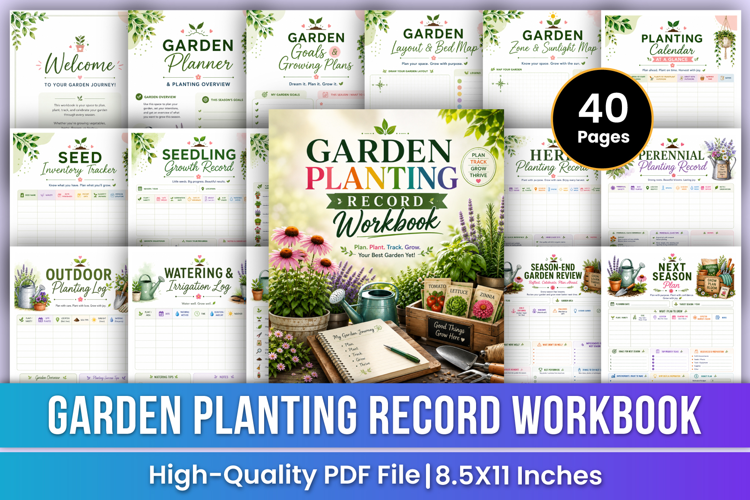 Garden Planting Record Workbook | Garden Planner, Planting