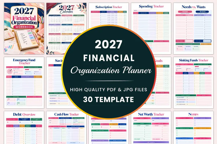 2027 Financial Organization Workbook Kdp interiors