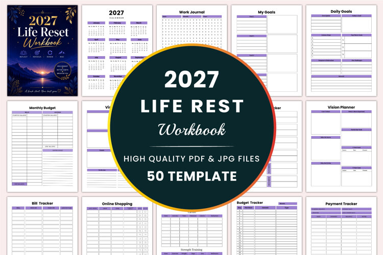 2027 Life Reset Workbook Kdp interiors example image 1