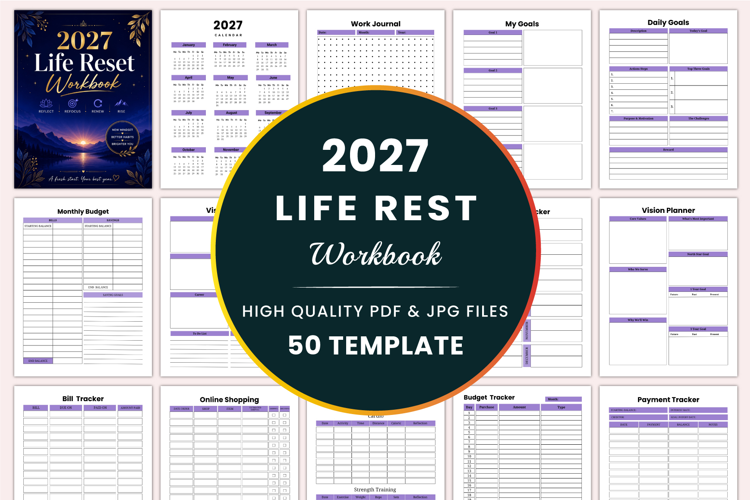2027 Life Reset Workbook Kdp interiors