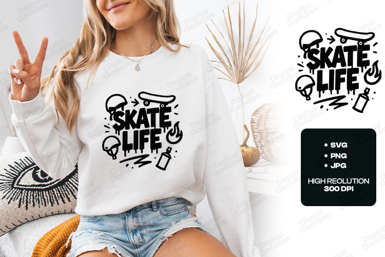 Skate Life Skateboard Quote Design for T-Shirts