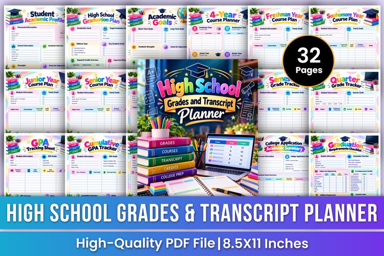High School Grades & Transcript Planner | Course Planning example image 1