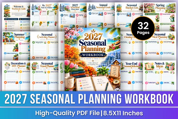 2027 Seasonal Planning Workbook | Four Seasons Planner