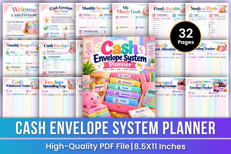 Cash Envelope System Planner | Cash Budgeting, Spending example image 1