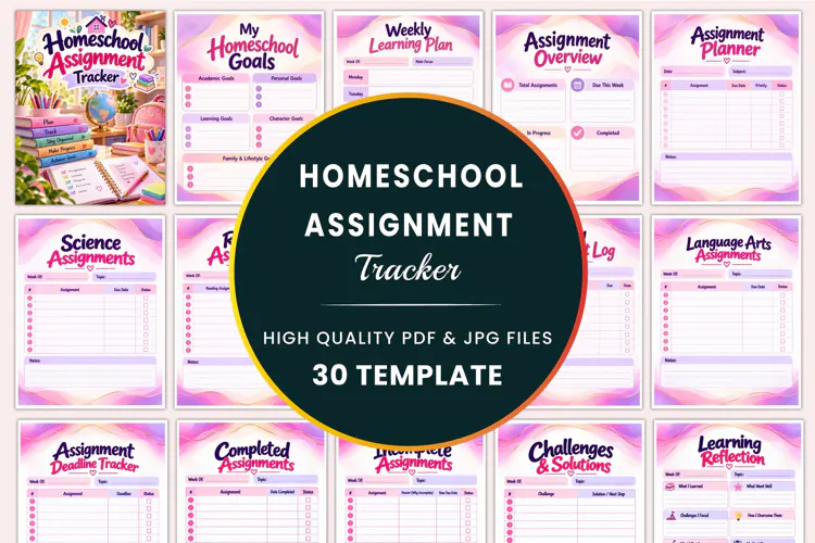 Homeschool Assignment Tracker Kdp interiors