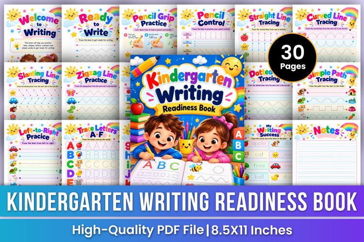Number Letter Racing Kindergarten Writing Readiness Book | Letter Tracing, Number