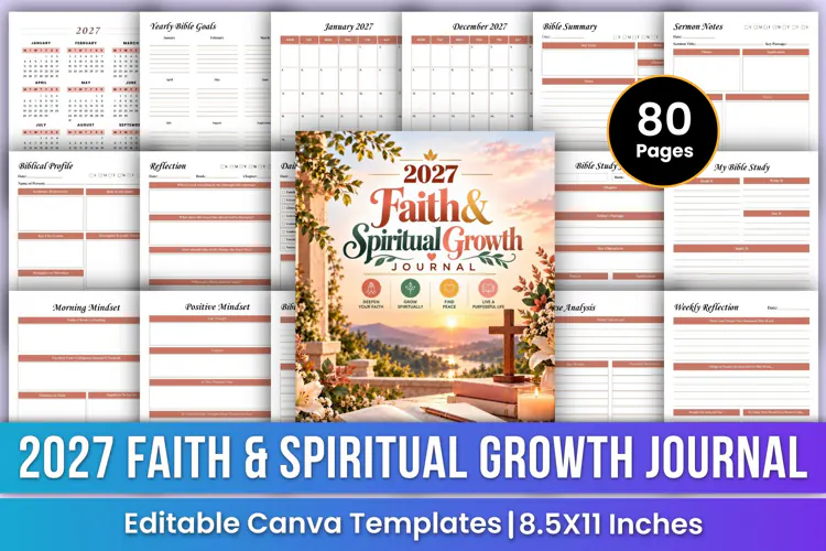 2027 Faith & Spiritual Growth Journal | Bible Study, Prayer