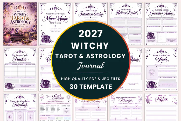 2027 Witchy Tarot & Astrology Journal Kdp interiors