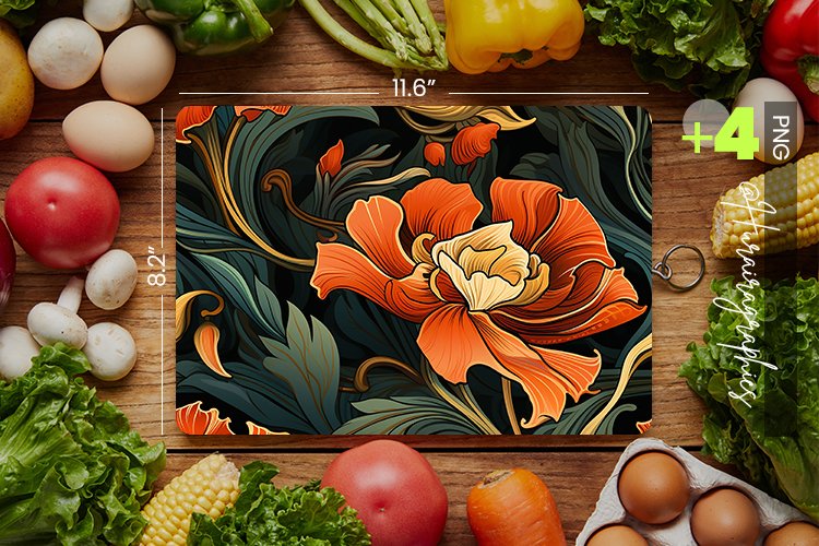 Art Nouveau Cutting Board Design - 04 Variations