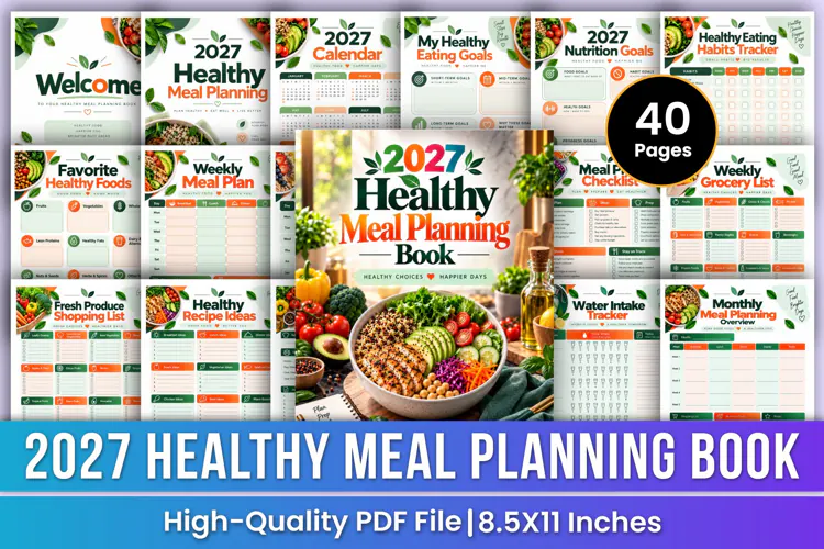 2027 Healthy Meal Planning Book | Meal Planner, Healthy