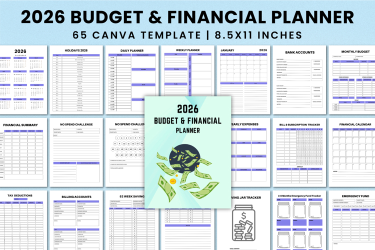 2026 Budget & Financial Planner Canva Template