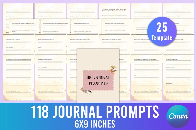 118 Journal prompts For Canva