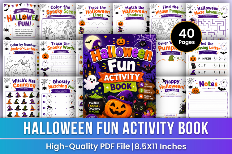Halloween Fun Activity Book kdp interiors